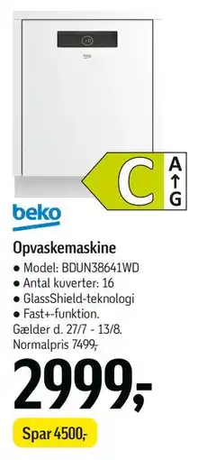 Føtex beko Opvaskemaskine tilbud