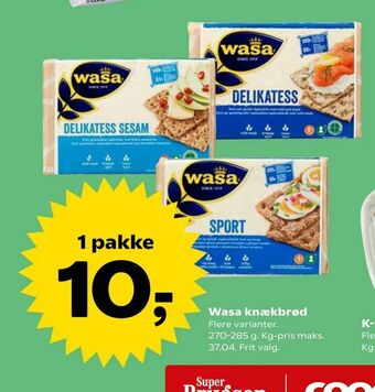 Kvickly Wasa knækbrød tilbud