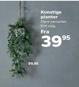 Kvickly Kunstige planter tilbud