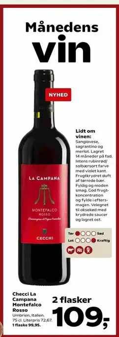 Kvickly Checci La Campana Montefalco Rosso tilbud