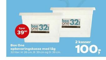 Kvickly Box One opbevaringskasse med låg tilbud