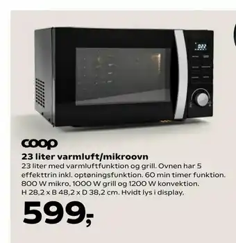 Kvickly 23 liter varmluft/mikroovn tilbud