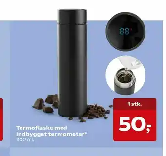 Termoflaske med indbygget termometer