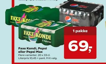 SuperBrugsen Faxe Kondi, Pepsi eller Pepsi Max tilbud