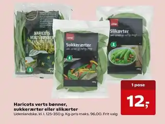 SuperBrugsen Haricots verts bønner, sukkerærter eller slikærter tilbud