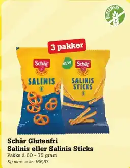 Poetzsch Padborg Schär Glutenfri Salinis / Salinis Sticks tilbud