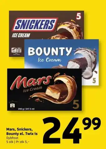Løvbjerg Mars, Snickers, Bounty el. Twix is tilbud