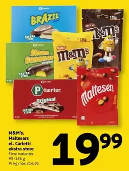 Løvbjerg M&M's, Maltesers el. Carletti ekstra store tilbud