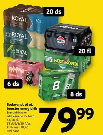Løvbjerg Sodavand, øl el. booster energidrik tilbud