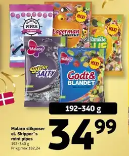 Løvbjerg Malaco slikposer el. Skipper's mini pipes tilbud
