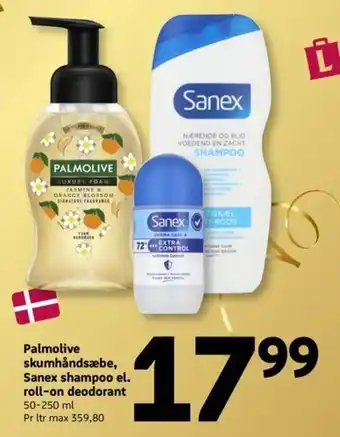 Løvbjerg Palmolive skumhåndsæbe, Sanex shampoo el. roll-on deodorant tilbud