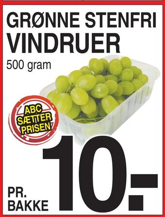 ABC Lavpris Grønne stenfri vindruer tilbud