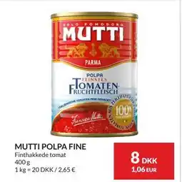 Nielsen's Discount MUTTI POLPA FINE tilbud