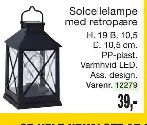 Solcellelampe med retropære