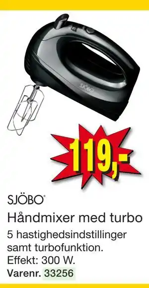 Harald Nyborg SJÖBO Håndmixer med turbo tilbud