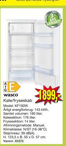 Harald Nyborg wasco Køle/fryseskab tilbud
