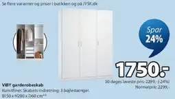 JYSK VIBY garderobeskab tilbud