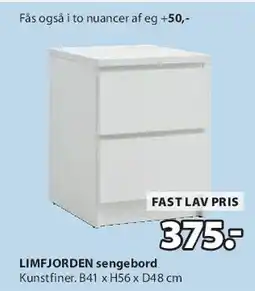 JYSK LIMFJORDEN sengebord tilbud
