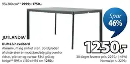 JYSK JUTLANDIA KUMLA havebord tilbud