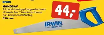 jem & fix Irwin Håndsav 7 Tænder Pr. Tomme Og 1-komponent håntag.550mm tilbud