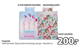 JYSK K-POP DEMON HUNTERS / SQUISHMALLOWS sengesæt tilbud
