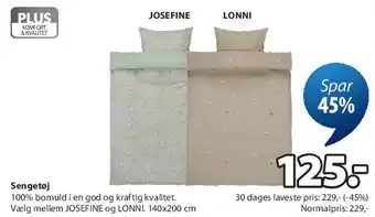 JYSK JOSEFINE / LONNI sengesæt tilbud