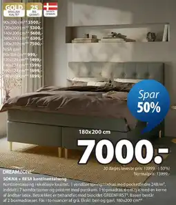 JYSK SOKNA + RESA kontinentalseng tilbud