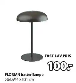 JYSK FLORIAN batterilampe tilbud