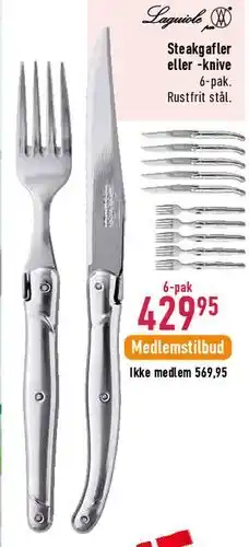 Steakgafler eller -knive (rustfrit stål)