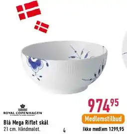 Imerco Blå Mega Riflet skål tilbud