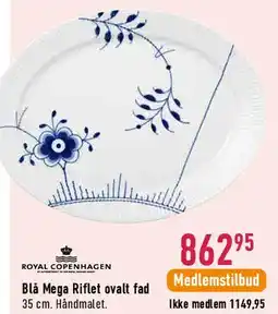Imerco Blå Mega Riflet oval fad tilbud
