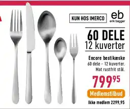 Imerco 60-dele bestik - 12 kuverter tilbud