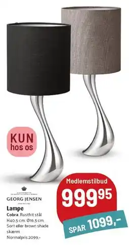 Kop & Kande Lampe (Cobra) tilbud