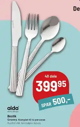 Kop & Kande Bestik, 48 dele (Groovy) tilbud