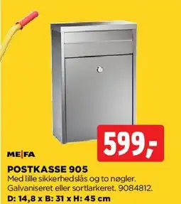 jem & fix Postkasse 905 tilbud