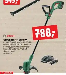 jem & fix BOSCH GRÆSTRIMMER 18 V tilbud
