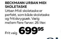 Bog & idé BECKMANN URBAN MIDI SKOLETASKE tilbud