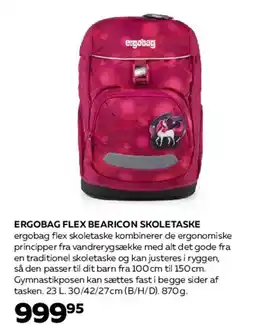 Bog & idé ERGOBAG FLEX BEARICON SKOLETASKE tilbud