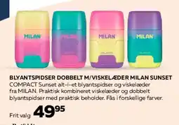 Bog & idé Blyantspidser dobbelt med viskelæder - MILAN Sunset tilbud