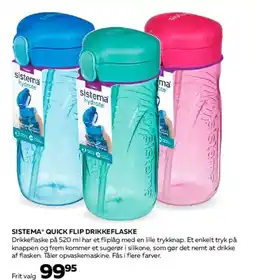 Bog & idé SISTEMA® QUICK FLIP DRIKKEFLASKE tilbud