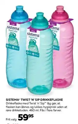 Bog & idé SISTEMA® TWIST 'N' SIP DRIKKEFLASKE tilbud
