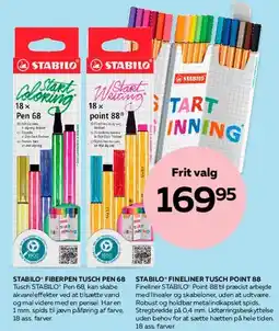 Bog & idé STABILO tusch-/fineliner-sæt (18 stk) tilbud