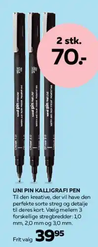 Bog & idé UNI PIN KALLIGRAFI PEN tilbud