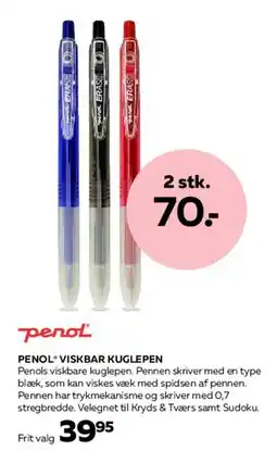 Bog & idé PENOL VISKBAR KUGLEPEN tilbud