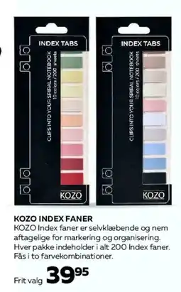 Bog & idé KOZO Index faner tilbud