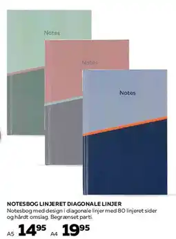 Bog & idé NOTESBOG LINJERET / DIAGONALE LINJER tilbud
