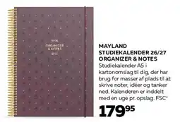 Bog & idé Mayland Studiekalender 26/27 Organizer & Notes tilbud