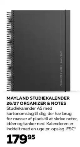 Bog & idé MAYLAND STUDIEKALENDER 26/27 - ORGANIZER & NOTES tilbud