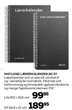 Bog & idé MAYLAND LÆRERKALENDER 26/27 / LILLE LÆRERKALENDER tilbud