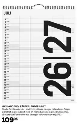 Bog & idé MAYLAND SKOLEÅRSKALENDER 26/27 tilbud